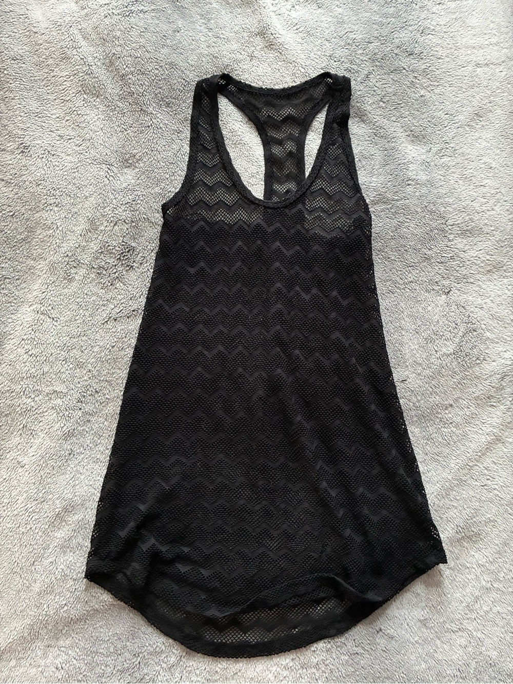 Roxy Black Mesh Racerback Swim Coverup